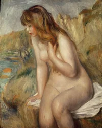 Bañista sentado en una roca, 1892